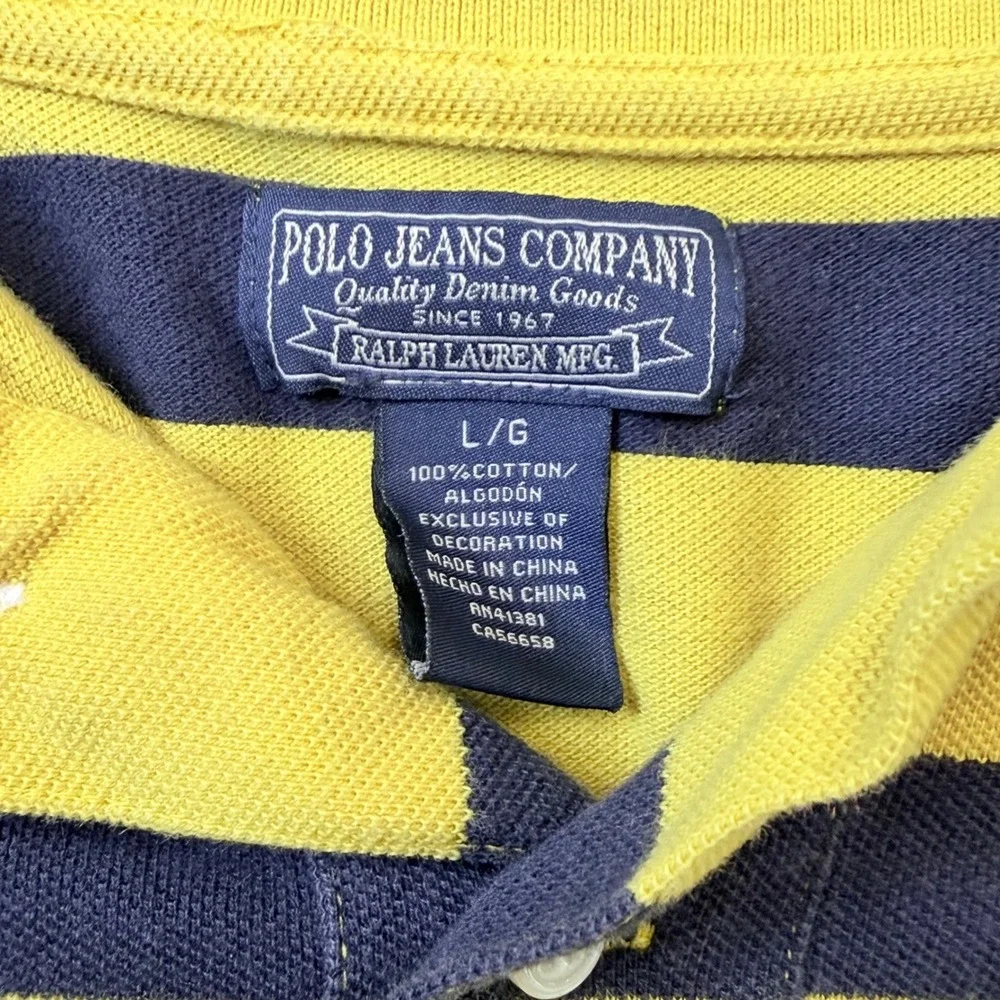 Vintage Polo Jeans Co Ralph Lauren Polo Men‎ Large Yellow Striped Crest Patch 67
